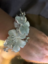 Load image into Gallery viewer, White flower wrist corsage and  Boutonniere set  wedding or Prom corsage. flower lily , Wedding Buttonhole Boutonnière by Crystal wedding uk