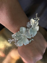 Load image into Gallery viewer, White flower wrist corsage and  Boutonniere set  wedding or Prom corsage. flower lily , Wedding Buttonhole Boutonnière by Crystal wedding uk