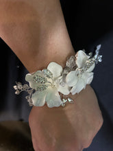 Load image into Gallery viewer, White flower wrist corsage and  Boutonniere set  wedding or Prom corsage. flower lily , Wedding Buttonhole Boutonnière by Crystal wedding uk