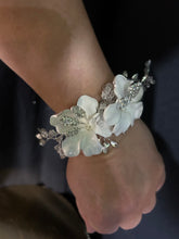 Load image into Gallery viewer, White flower wrist corsage and  Boutonniere set  wedding or Prom corsage. flower lily , Wedding Buttonhole Boutonnière by Crystal wedding uk