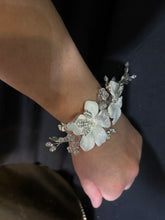 Load image into Gallery viewer, White flower wrist corsage and  Boutonniere set  wedding or Prom corsage. flower lily , Wedding Buttonhole Boutonnière by Crystal wedding uk