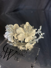 Load image into Gallery viewer, White flower wrist corsage and  Boutonniere set  wedding or Prom corsage. flower lily , Wedding Buttonhole Boutonnière by Crystal wedding uk