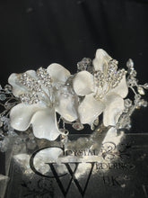 Load image into Gallery viewer, White flower wrist corsage and  Boutonniere set  wedding or Prom corsage. flower lily , Wedding Buttonhole Boutonnière by Crystal wedding uk