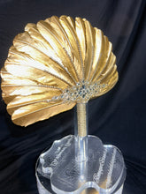 Load image into Gallery viewer, Wedding feather fan, SILVER OR GOLD brides fan, wedding hand fan, Great Gatsby any colour as custom made by Crystal wedding uk