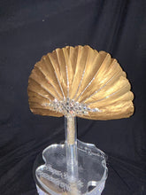 Load image into Gallery viewer, Wedding feather fan, SILVER OR GOLD brides fan, wedding hand fan, Great Gatsby any colour as custom made by Crystal wedding uk