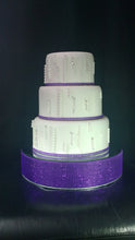Load image into Gallery viewer, Diamante Rhinestone effect cake stand platform plate round or square all sizes MANY COLOURS by Crystal wedding uk