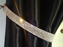 Load image into Gallery viewer, Pair (x2) Of Diamante Rhinestone Crystal Tie Backs Curtains & Voiles REAL STONES by Crystal wedding uk