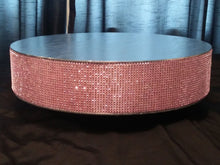 Load image into Gallery viewer, Blush Pink Diamante Rhinestone effect cake stand round or square all sizes