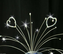 Load image into Gallery viewer, Heart spray Cake topper AB Glass crystal beads by Crystal wedding uk