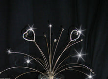 Load image into Gallery viewer, Heart spray Cake topper AB Glass crystal beads by Crystal wedding uk