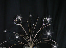 Load image into Gallery viewer, Heart spray Cake topper AB Glass crystal beads by Crystal wedding uk