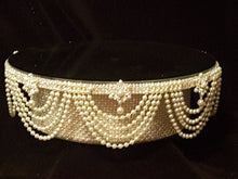 Load image into Gallery viewer, Wedding cake stand, Artificial Pearl Drape design rhinestone - round or square all sizes by Crystal wedding uk