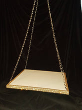 Load image into Gallery viewer, Suspended Swing cake platform real crystal edging. Mirror heavy duty holds 200lbs by Crystal wedding uk
