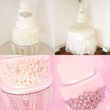 Load image into Gallery viewer, Wedding cake stand, Pearl & crystal cake plate. by Crystal wedding uk