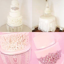 Load image into Gallery viewer, Pearl wedding cake stand, Vintage style ,art deco, Gatsby wedding cake plate. by Crystal wedding uk