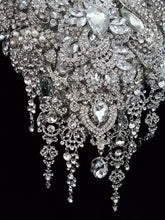 Load image into Gallery viewer, Brooch bouquet Heart shaped, trailing,cascading, jewel heart wedding bouquet. - Silver - Gold by Crystal wedding uk