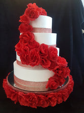 Load image into Gallery viewer, Rose wedding cake stand & Roses for the cake side many colours by Crystal wedding uk