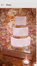 Load image into Gallery viewer, Rhinestone cake stand, Diamante cake platform, cake plateau rose gold, pearl,silver + more colours by Crystal wedding uk