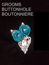 Load image into Gallery viewer, Trailing Brooch Bouquet: Silver Rhinestone Jewel Wedding Bouquet
