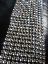 Load image into Gallery viewer, Silver Rhinestone ribbon, Diamond Mesh, Diamante Bling, Crystal trim 1 METER cake trim. by Crystal wedding uk