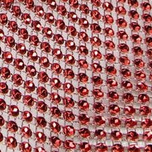 Load image into Gallery viewer, Red, Rhinestone ribbon, buy 1 get 1 free - Diamond Mesh, Diamante Bling, Crystal trim 1 METER cake trim. by Crystal wedding uk