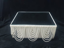 Load image into Gallery viewer, White Pearl cake stand, wedding cake stand, round or square by Crystal wedding uk