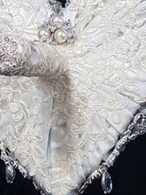 Load image into Gallery viewer, Brooch bouquet Heart shaped, trailing,cascading, jewel heart wedding bouquet. - Silver - Gold by Crystal wedding uk