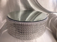 Load image into Gallery viewer, Crystal Effect Wedding Cake Stand: Waterfall Design, Acrylic Mirror Top