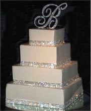 Load image into Gallery viewer, Silver Rhinestone ribbon, Diamond Mesh, Diamante Bling, Crystal trim 1 METER cake trim. by Crystal wedding uk