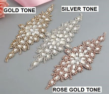 Load image into Gallery viewer, Gold Champagne feather fan bouquet cascade, pink Great Gatsby wedding style 1920's - any colour as custom made by Crystal wedding uk