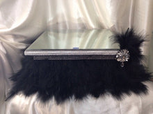 Load image into Gallery viewer, Feather cake stand plus topper, blush pink. Great Gatsby, 1920's wedding. by Crystal wedding uk