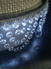 Load image into Gallery viewer, Crystal cake stand , Faux crystal swag drop + LED by Crystal wedding uk
