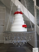 Load image into Gallery viewer, Crystal Cake Chandelier: Mirror Top Swing Platform with Remote LED