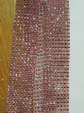 Load image into Gallery viewer, Blush Rhinestone ribbon, Diamond Mesh, Diamante Bling, Crystal trim 1 METER cake trim. by Crystal wedding uk
