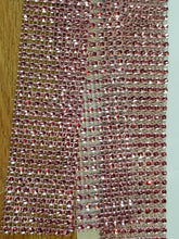 Load image into Gallery viewer, Blush Rhinestone ribbon, Diamond Mesh, Diamante Bling, Crystal trim 1 METER cake trim. by Crystal wedding uk