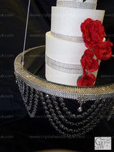 Load image into Gallery viewer, Suspended cake Swing [Glass Crystals [cake swing [ Hanging cake platform [heavy duty holds 200lbs[ wedding cake stand by Crystal wedding uk