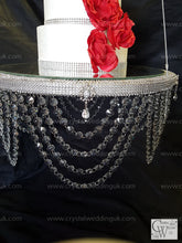 Load image into Gallery viewer, Suspended cake Swing [Glass Crystals [cake swing [ Hanging cake platform [heavy duty holds 200lbs[ wedding cake stand by Crystal wedding uk