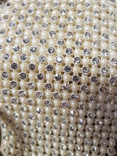 Load image into Gallery viewer, Diamante & Pearl Ribbon Banding Rhinestone Wedding Cake Decoration, Invitations (1 Yard)