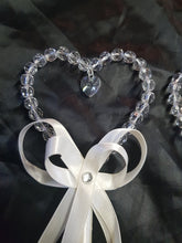 Load image into Gallery viewer, Crystal heart flower girl wand 1pc made to order by crystal wedding Uk