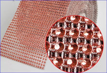 Load image into Gallery viewer, ROSE GOLD Rhinestone ribbon, Diamond Mesh, Diamante Bling, Crystal trim 1 METER cake trim. by Crystal wedding uk