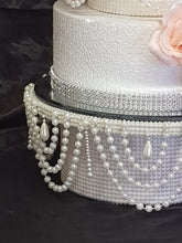 Load image into Gallery viewer, Pearl wedding cake stands, pearl cake dividers. cake tier separators , Ivory by Crystal wedding uk