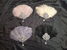 Load image into Gallery viewer, Feather wrist corsage,The Great Gatsby 1920's feather rhinestone brooch.
