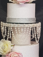 Load image into Gallery viewer, Pearl wedding cake stands, pearl cake dividers. cake tier separators , Ivory by Crystal wedding uk