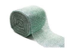 Load image into Gallery viewer, MINT Rhinestone ribbon, Diamond Mesh, Diamante Bling, Crystal trim 1 METER cake trim. by Crystal wedding uk