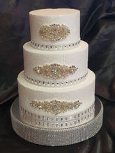 Load image into Gallery viewer, Rhinestone Effect Ribbon: Silver, Rose Gold, or Gold Cake Decoration - 1 Yard
