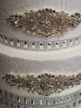 Load image into Gallery viewer, Rhinestone Effect Ribbon: Silver, Rose Gold, or Gold Cake Decoration - 1 Yard
