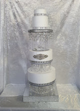 Load image into Gallery viewer, Glass slipper cake divider plus 2 crystal dividers - set of 3 pieces 8" 10" 12" with LED lights. by Crystal wedding uk
