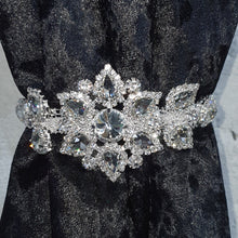 Load image into Gallery viewer, Crystal Tie Backs, Slim Curtains hold backs, magnetic holder . Custom made to order by Crystal wedding uk