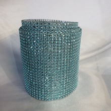 Load image into Gallery viewer, TEAL Rhinestone ribbon, Diamond Mesh, Diamante Bling, Crystal trim 1 METER cake trim. by Crystal wedding uk