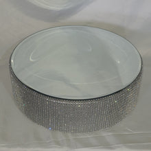 Load image into Gallery viewer, Cake Stand Mirror Top Wedding cake Display base Heavy Duty Rhinestone Cake Riser Glam Cake Stand Custom Wedding Decor Crystal cake holder